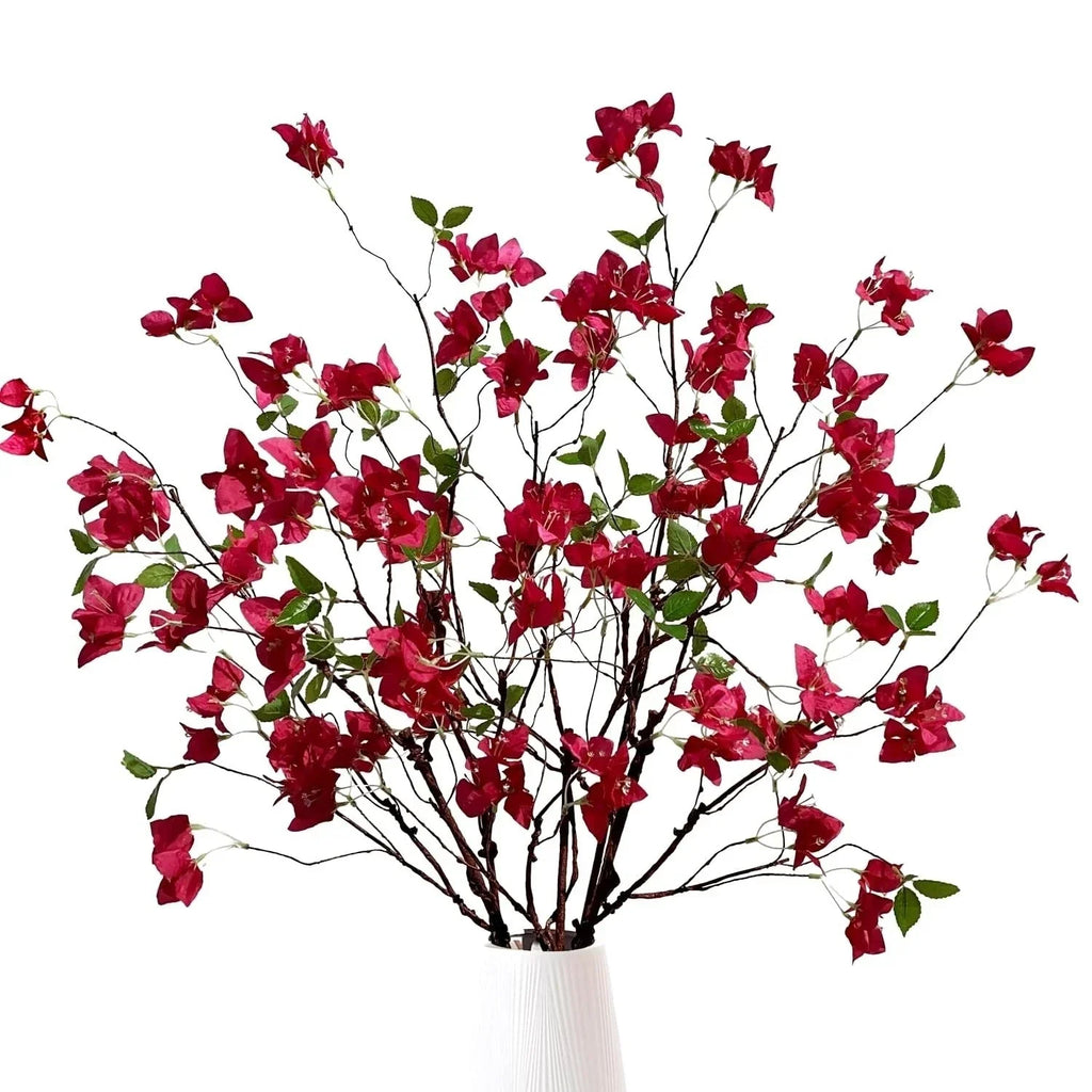 Artificial Bougainvillea Flower Branches Silk Bougainvillea Stems with Dried
