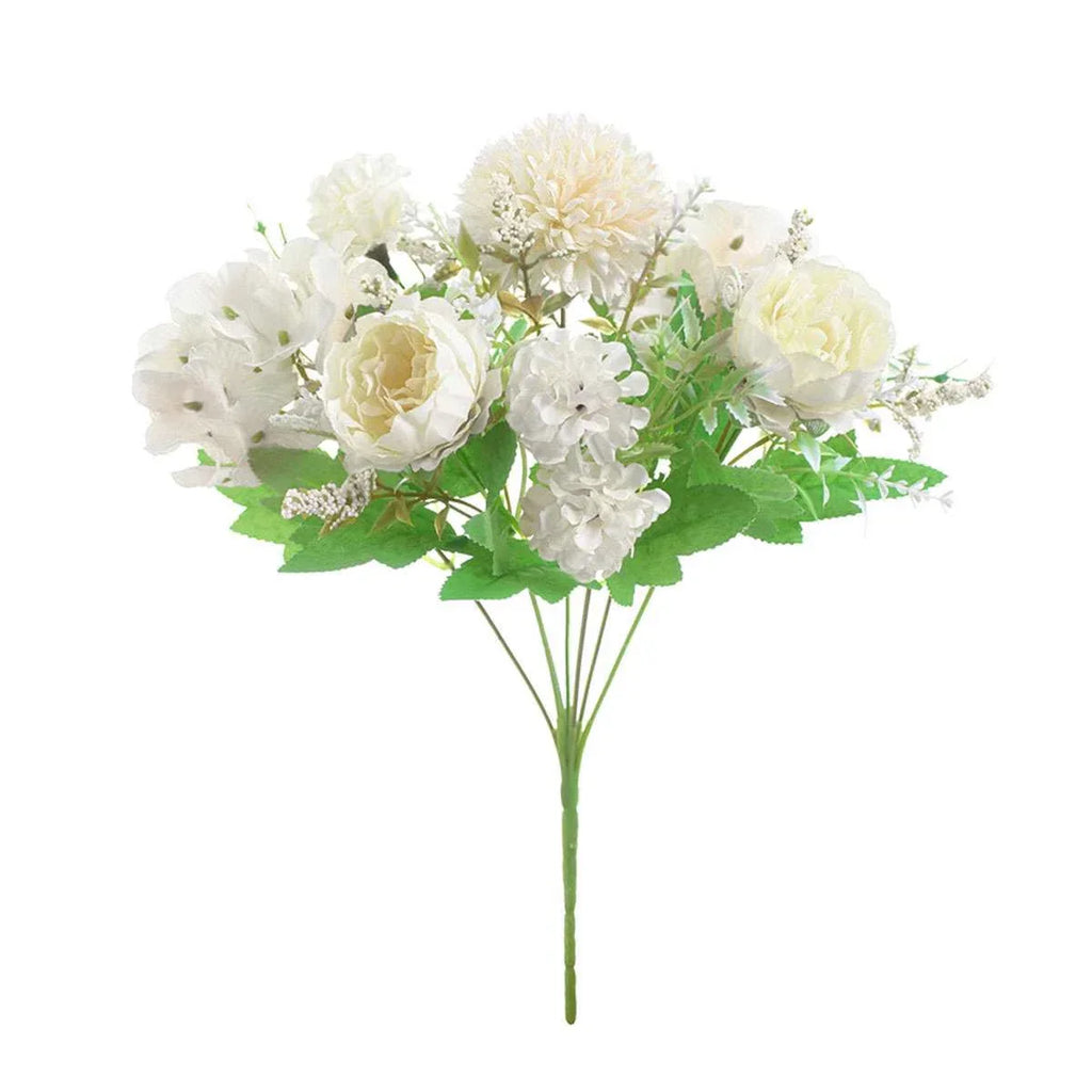 Artificial 9 Heads Silk Peony Flowers Wedding Bouquet Home Party Outdoor Decor