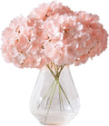 10Pcs Artificial Hydrangea Flowers Blush Heads Fake Hydrangea Silk Flowers