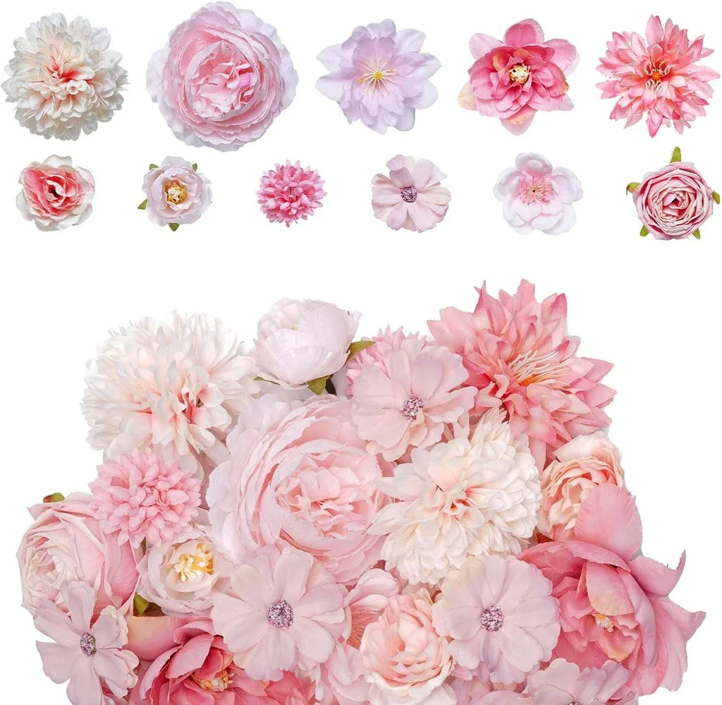 27 Pcs Faux Flowers Small Silk Artificial Flower for DIY Multicolor Flowers Craf